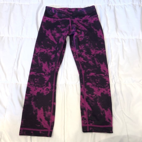 Lululemon Wunder Under Crop II *Full-On Luon Breezie Regal Plum Black - Picture 2 of 7